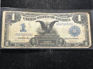 1899 US LARGE SIZE $1 BLACK EAGLE SILVER CERTIFICATE