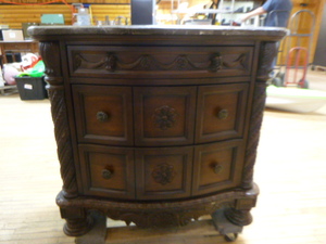 Ashley Dark Brown Three Drawer Night Stand