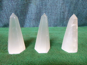 3 Selenite Pyramids