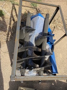Unused Skid Steer Auger Set by AGT Blue