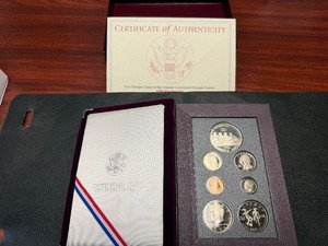 Key Date 1996 Olympic Silver Prestige Mint Set in Original U.S. Mint Package with COA - Greysheet Wholesale Value is $150.00