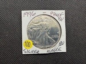 1996 Beautiful Proof 1 Oz. Silver American Eagle  Greysheet Wholesale Value is $98.40