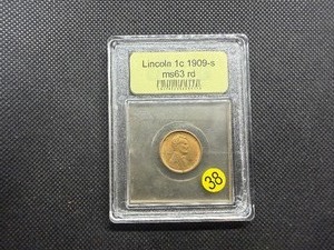 1909-S Lincoln Cent USCG MS63 RD - Greysheet Wholesale Value for an MS63 RB is $345