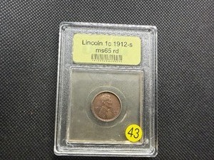 1912-S Lincoln Cent USCG MS65  RD- Greysheet Wholesale Value for an MS65 RB is $900
