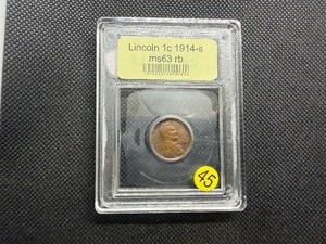 1914-S Lincoln Cent USCG MS63  RB- Greysheet Wholesale Value for an MS63 RB is $600