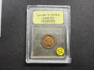 1918-D Lincoln Cent USCG MS64  RD- Greysheet Wholesale Value for an MS64 RB is $400