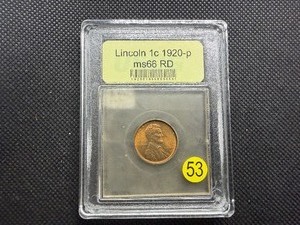 1920-P Lincoln Cent USCG MS66  RD- Greysheet Wholesale Value for an MS66 RD is $525