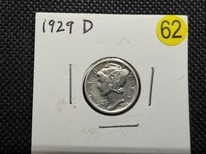 1929-D High Grade Silver Mercury Dime