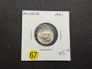 1941 Silver Mercury Dime Marked MS65 FSB When Purchased - Greysheet Wholesale Value for An MS65 FSB is $34