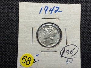 1942 Silver Mercury Dime Marked BU When Purchased