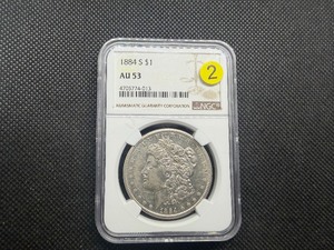 Key Date 1884-S Silver Morgan Dollar - NGC AU53 - NGC Price Guide Value for an AU53 is $245