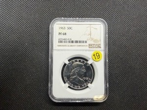 1963 Proof Franklin Silver Half Dollar  NGC PF68 -  NGC Price Guide Value for a PF68 is $115