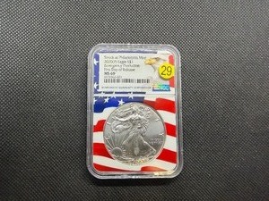 2020-P  First Day of Release Emergency Production Silver American Eagle NGC MS69  -  NGC Price Guide $135