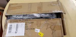 Rolling 2 tier metal laptop desk - black