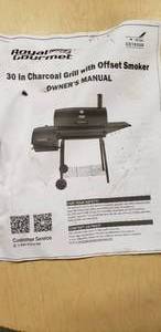 Royal Gourmet 30 inch charcoal grill with offset smoker used
