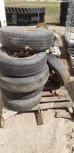 Pallet of rims and tires