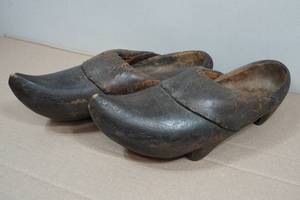 Antique Hand Carved Wooden Clogs