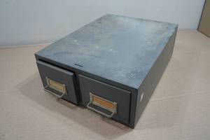 Vintage Two Drawer Metal Cabinet