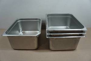 4  Deep Stainless Steel Pans - 12.75x5.75x10.5