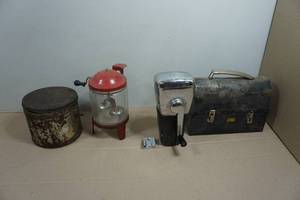 Vintage Coffee Grinder, Ice Shaver, Lunch Box and Canister