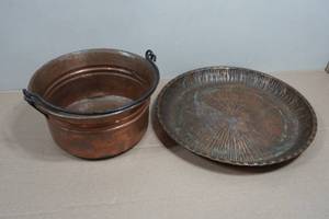 Vintage Copper Pot and Tray