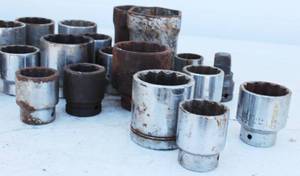 Lot Of Mixed Set of 12-point, 17 Large Sizes Drive Sockets