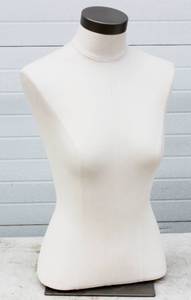 Female Mannequin Torso For Clothing Display or Sewing Artists. With Chrome Base