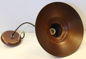 Rustic  Bronze Finish 1-Light Pendant Lamp With Flared Design. 12 Diameter