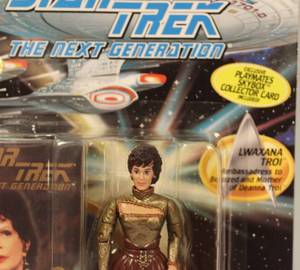 Star Trek Next Generation 7th Season Vintage 1993 Play Mates Skybox Lwaxana Troi W/Collector Card New Sealed