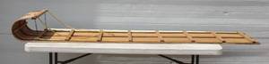 Flexible Paris Wood Toboggan. Snow Sled Adults & Kids Approx. 8 Ft Long X 17 Inch Long In Great Condition