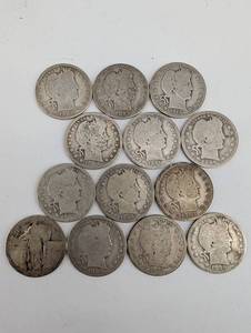 Barber Quarter Dollar Coins 90% Silver