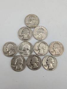 Washington Quarters - Assorted Dates 1940s-1964 90% Silver