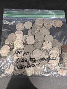 100 Mixed Date And Condition Liberty Nickels