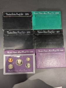 United States Mint Proof Sets - 1974(2), 1977, 1989(2), 1995 (6 sets)