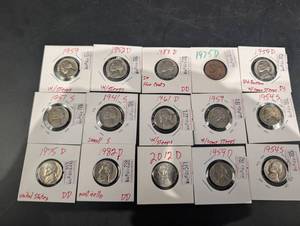 Jefferson Nickel Collection 1941S 1951S 1957S 1959D 1982D & 2024PD