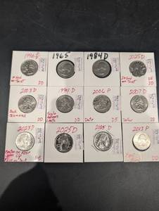 US Jefferson Nickels 1965P, 1984D, 1994P & 2003D-2025D (Lot of 12)