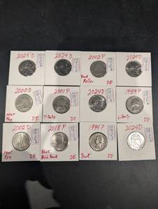 United States Quarter Dollar Coin Assortment - (12) 2025D 2024D 2002P 2000D