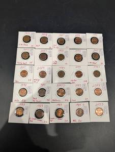 U.S. Lincoln Cents 1952-2024 (25) - Labeled Die Variety Notes