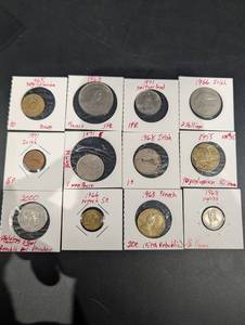 World Coin Collection (12 Coins) - Yugoslavia, France, Switzerland, Ireland, UK, Ecuador & Swiss