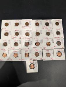 Lincoln Cent Collection 1957D-2021D In Labeled Holders (25 Coins)