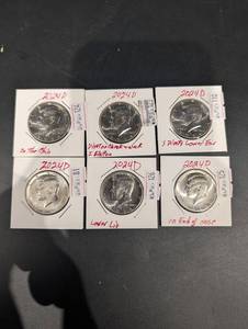 2024-D Kennedy Half Dollar (6 Coins) with Hand-Noted Die Marker Cards