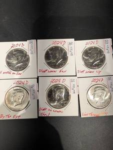 2024-D Kennedy Half Dollar (6 Coins) with Hand-Noted Die Marker Cards