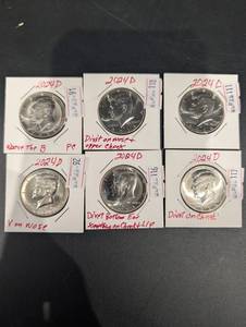 2024-D Kennedy Half Dollar (6 Coins) with Hand-Noted Die Marker Cards