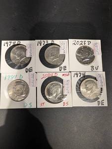 Kennedy Half Dollars (Mint Mark D) - 1972, 1973, 1974, 1982, 2023, 2024 (6)