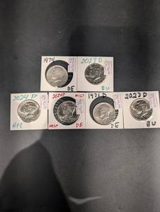 Kennedy Half Dollar (Lot of 6) - 1971D & 1974, 2023PD, 2024PD
