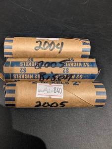 Bison Nickel Lot 3 Rolls