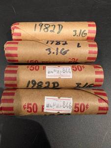 Lot of 4 Rolls Of 1982-D Pennys