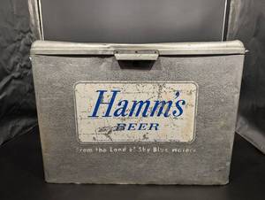 Hamms Beer Vintage Metal Ice Chest Cooler with Original Logo