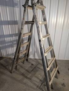 Aluminum Extendable A-Frame Ladder - 300 lb Load Capacity Type IA