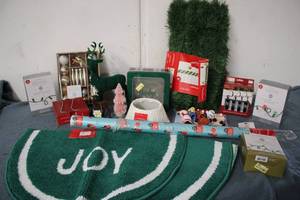 Christmas lot lights, welcome mat...